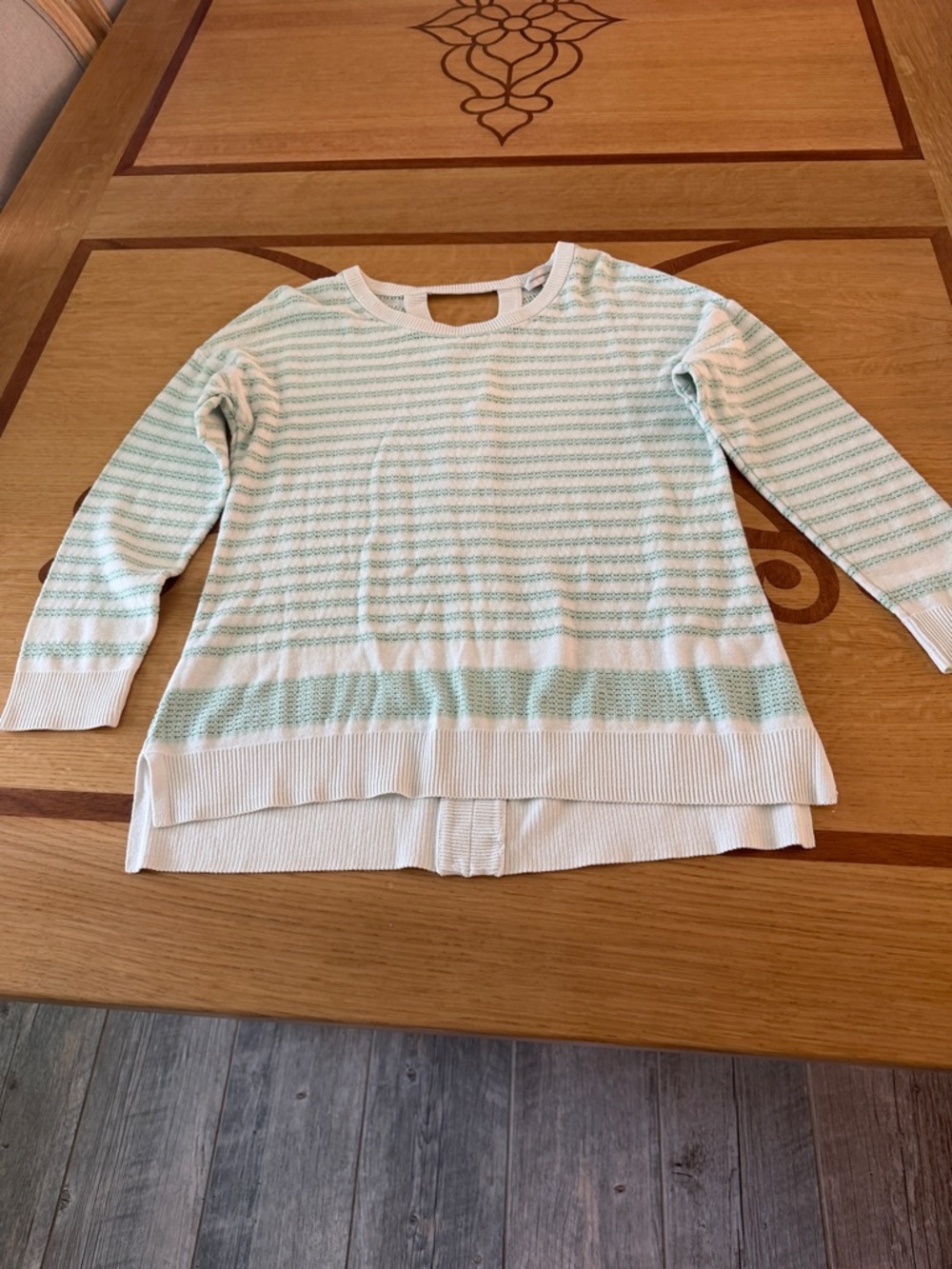 Christopher & Banks Mint and White Striped Knit Top